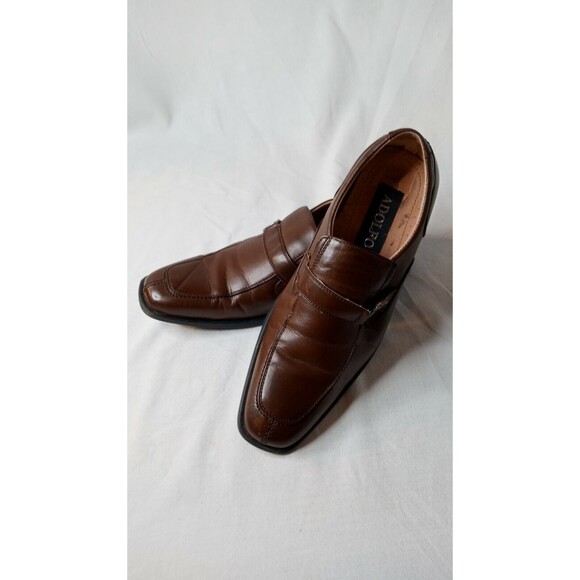 Adolfo Dress Shoes Brandy Brown Leather Penny Loafer Men\'s sz 9.5 US main image 5